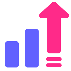 Icono de estrategia de negocio con gráfico de crecimiento